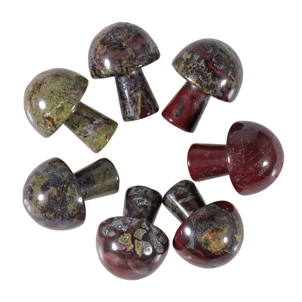Lovionus89 Pack of 7 Crystal Mushroom Sculpture Stone Statue Figurine,