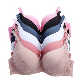 IHeyi 6 Piecec Full Cup/Demi Wired Gentle Pushup Push Up Bra A/B/C 36C