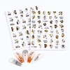 TBRZTR 9 Sheets Gold Nail Art Stickers Decals 3D Self-Adhesive