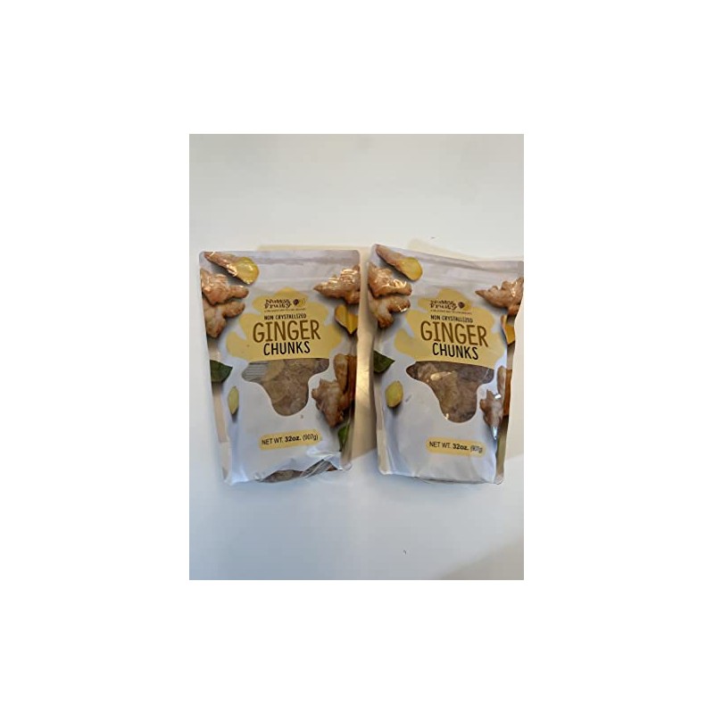 Nutty & Fruity Ginger Chunks Dried Non Crystallized (Pack of