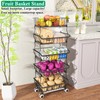 OKZEST 5 Tier Fruit Basket for Kitchen, Stackable Bins Wire