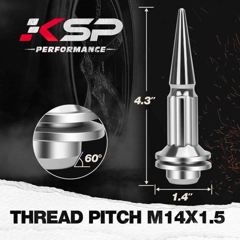 KSP M14x1.5 Flange Spike Lug Nuts for Tacoma 2024-2026 6