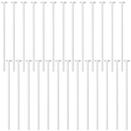 Beebeecraft 1 Box 50Pcs 20mm Head Pins Sterling Silver Flat Eye Quilting Satin Straight Pins for Sewing Dressmaker Jewelry Making DIY Craft Head 1.5mm