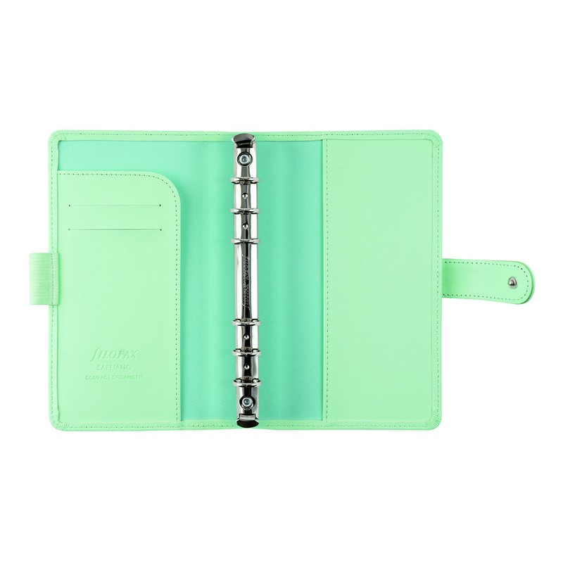 Filofax Saffiano Organizer, Personal Compact Size, Neo Mint - Cross-Grain,