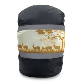 Jaegvida Backpack Cover Waterproof Backpack Rain Cover for 30L-100L Multi-Size for Hiking Camping Outdoor (Black-Gazelle, 40-50L)