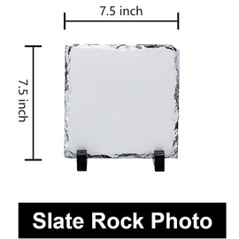 Exceptional Memorial Photo Gift, DIY Customize Your Picture Stone Frame, Craft Your Own Rock Slate Plaque, DIY Memories on Valentine's Day, Weddings, Birthdays, Special Occasions (19*19CM:1pcs)