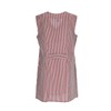 7/8 Tunic Cotton Striped Short Sleeveless Cooking Apron, Bordeaux -