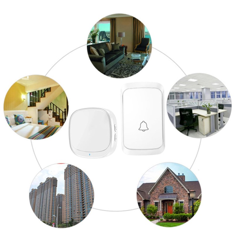 SHINEOFI 1Set Wireless USB Doorbell Intelligent Door Chime with Melodies