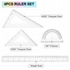 sourcing map 4pcs Triangular Ruler Set 30cm Plastic Metric Inch