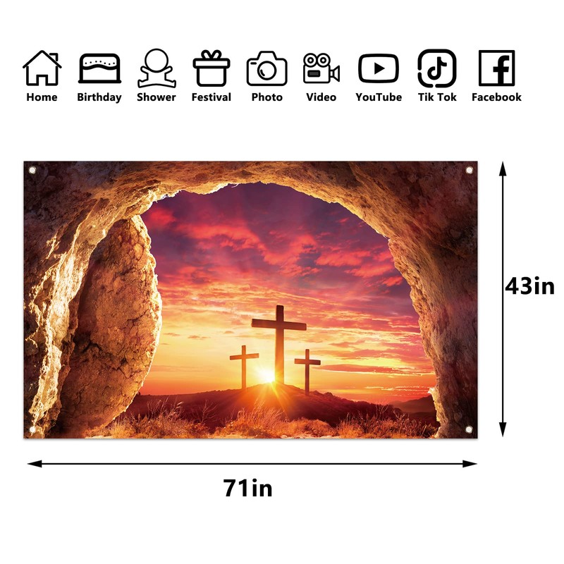 He is Risen Decorations Happy Easter Backdrop for Photography Easter