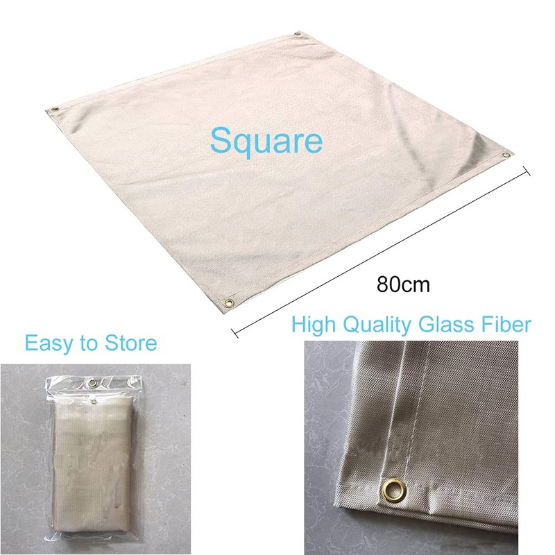 Hggzeg Fire Pit Mat, BBQ Fireproof Glass Mat Heat Resistant