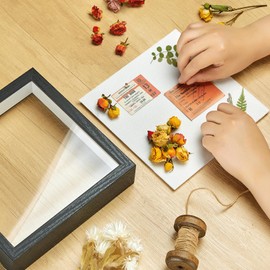 MUXIUNT 8×8 Shadow Box Picture Frame Display Cases with Soft Linen Back,Small Large Mini Black Deep Shadow Memory Box Frame 8×8 for Baby Wedding Pet Graduation Items Flower Craft Ticket Photo