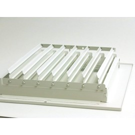 HVAC Premium 12''w X 12''h 4-Way AIR Supply Grille - Vent Cover & Diffuser - Flat Stamped Face - White [Outer Dimensions: 13.75''w X 13.75''h]