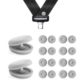 Gasedin 10 Sets Seat Belt Button Stop, Snap-On Plastic Seatbelt Stopper No Welding Required, Safety Seat Belt Stopper Spacing Limit Buckle Clip Retainer, Interior Car Accessories (Gray)