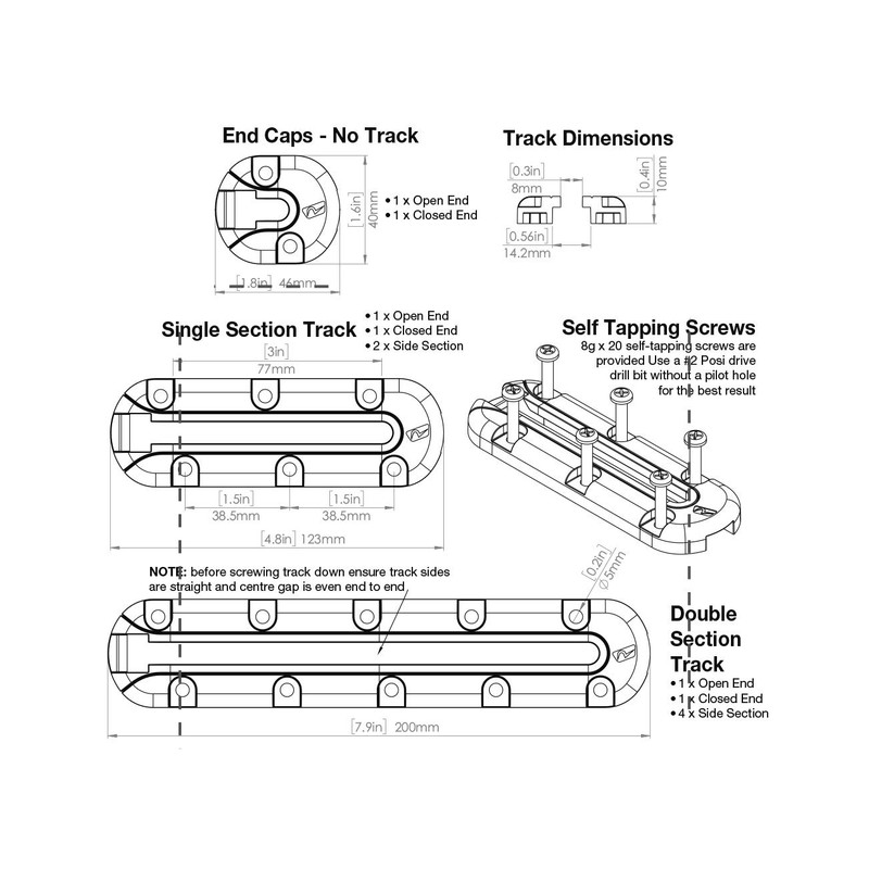 Rail Blaza Expander Track Rail Kayak Mount Parts