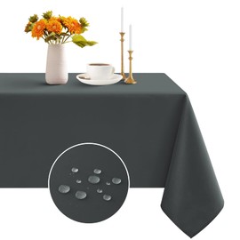 Romanstile Mantel rectangular – Impermeable y resistente a las arrugas, mantel cuadrado de poliéster lavable para cocina, comedor, fiesta, boda, uso en interiores y exteriores (70 x 70 pulgadas, gris oscuro)