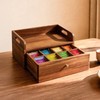 SARUFO Acacia Wood Tea Bag Organizer with Drawer - Tea