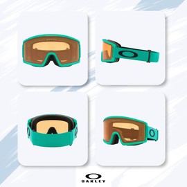 Oakley Target Line L OO7120 Celeste w/Persimmon Ski Goggles For Men For Women + BUNDLE with Designer iWear Eyewear Kit