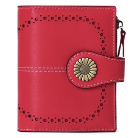 SENDEFN Small Womens Wallet Leather Bifold Card Holder RFID Blocking with Zipper Coin Pocket