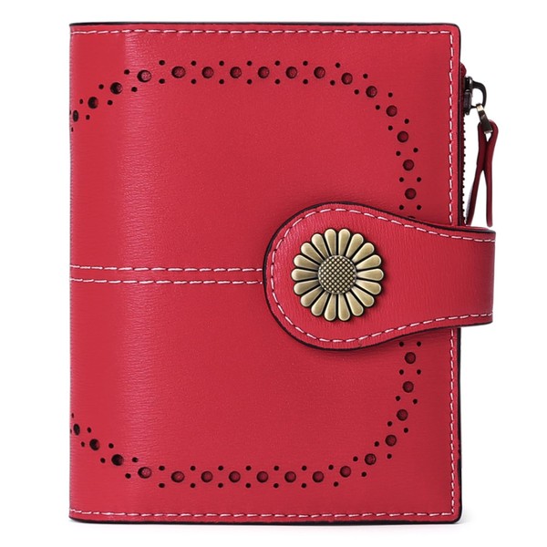 SENDEFN Small Womens Wallet Leather Bifold Card Holder RFID Blocking