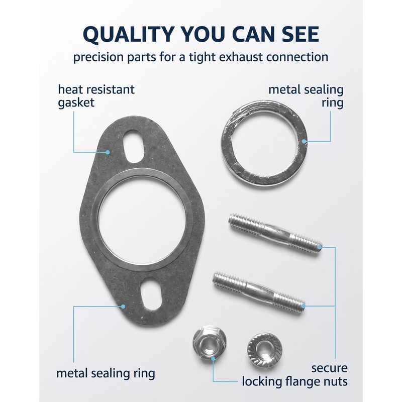 2 Piece Exhaust Gasket Set Compatible with Yamaha Aerox Peugeot
