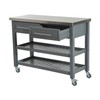 HOMCOM Kitchen Island Stainless Steel Top Rolling Utility Trolley Cart
