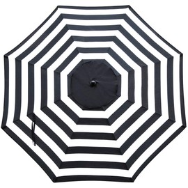Sunnyglade 9ft Patio Umbrella Replacement Canopy Market Umbrella Top Outdoor Umbrella Canopy with 8 Ribs (not umbrella frame) (Black and White)