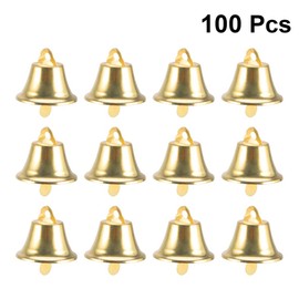 VALICLUD Pack of 100 Gold Liberty Bells Christmas Bells Mini Craft Bells Vintage Brass Bells for Christmas Wind Chimes Making (Diameter 35 mm)