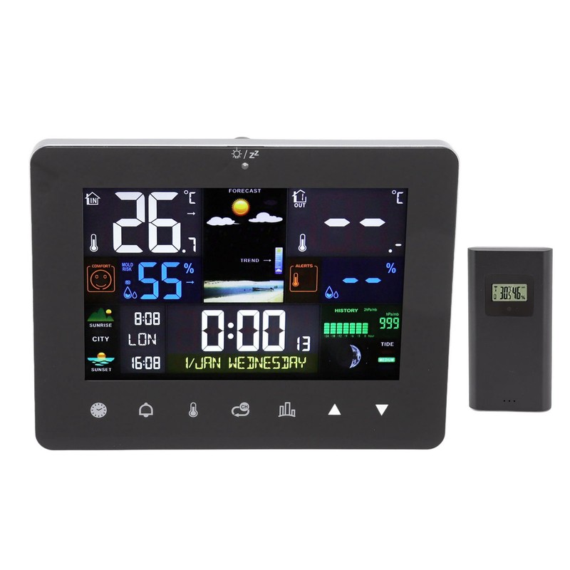 Weather Clock Humidity Temperature Sensor Meter Thermometer for Home Office