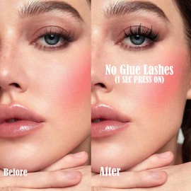 LA MAESII Self Adhesive Eyelashes, C Curl No Glue Lashes Natural & Wipsy Cluster Lashes, One Sec Stick On Self Adhesive Lash Cluster Pre Glued Reusable(SA01)