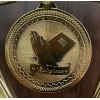 Unbranded 2” Bright Gold Religious BriteLazer Medal With Ribbon (See