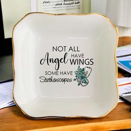 Nurse Ring Dish Gifts for Women-Ceramic Ring Holder Jewelry Tray for Coworker,Colleague-Nurse Practitioner Gifts-Nurse Appreciation Gifts for Nurse Week Nurse Day Thanksgiving Christmas Birthday