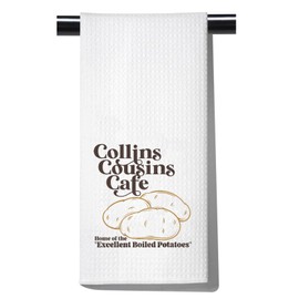 POFULL Book Lover Gift JA Novelist Gift Literary Gift Pride Prejudice Book Lover Gift Excellent Boiled Potatoes Kitchen Towel (Collins Cousins CA)
