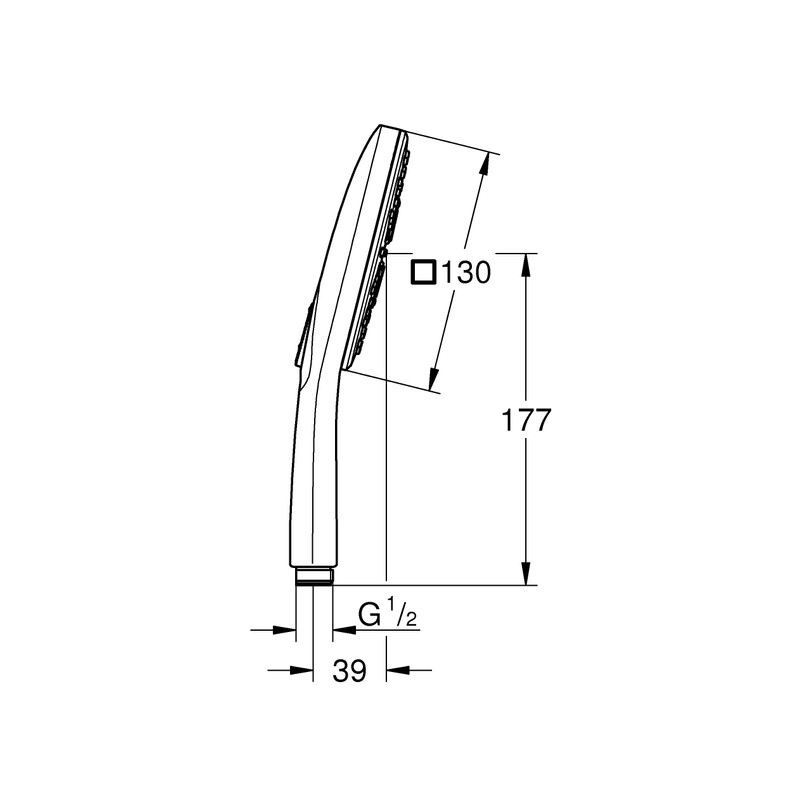 Grohe 26551LS0 Rainshower 130 SmartActive Cube, Shower and Shower System,