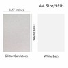 Hysiwen 20 Sheets Silver Glitter Cardstock, 250gsm/92lb A4 Sparkly Paper