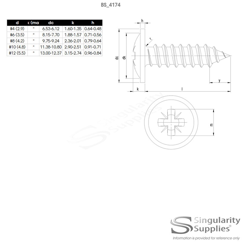 No.6 x 1 (3.5mm x 25mm) Pozi Flanged Self-Tapping Screw