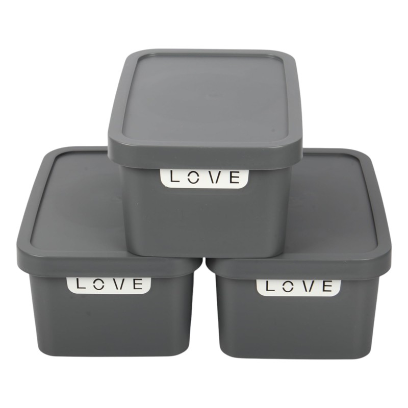 Jolie Max Plastic Storage Boxes with Lid, 3 Set of