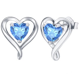 LAVUMO Sterling Silver Earrings for Women Silver Gold Rose Gold Stud Heart Earrings Set Hypoallergenic Jewellery for women Birthday Anniversary Christmas Valentine Gifts for Her