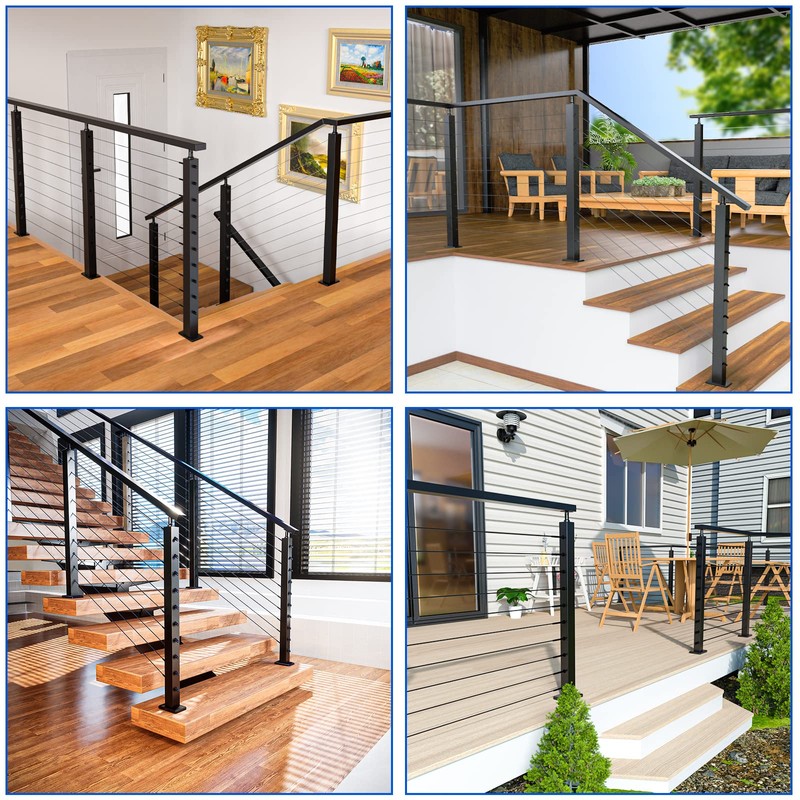 Muzata 50 Pack 1/8" Black Cable Railing Hardware Kit Hand