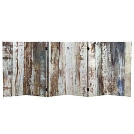 Red Lantern 3 ft. Short Double Sided Winter Woods Canvas Folding Screen 6 Panel Freestanding Partition and Separator for Modern and Contemporary Bedroom, Home Office, Studio, Dorm, Apartment