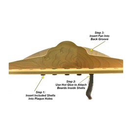 Whitetail Woodcrafters Turkey Beard Plaque with Fan Mount- Standard Hardwood