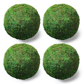 Maasechs 4 Pcs Large Green Moss Balls Artificial Moss Balls Spring Vase Bowl Fillers Hanging for Spring Home Wedding Garden Farmhouse Autumn Table Centerpieces Indoor Outdoor Decor (5.9'')