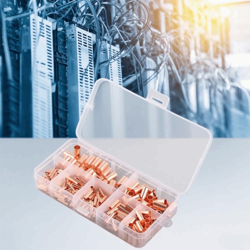 EZBUYGO 250pcs Copper Tubing Connector Kit - 7 Size Mixed