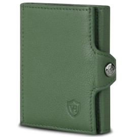 VON HEESEN Credit Card Holder Credit Card Holder, Green, Mini coin compartment