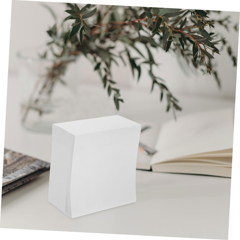 KICHOUSE 400pcs Non-Sticky Memo Cube Refill Blank Paper Note Pad