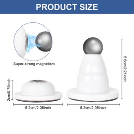 Magnetischer Türfeststeller, Selbstklebender Türstopper, Edelstahl-Türstopper, Ohne Bohren, für Boden- Oder Wandmontage, für Zuhause, Büro (Weiß)