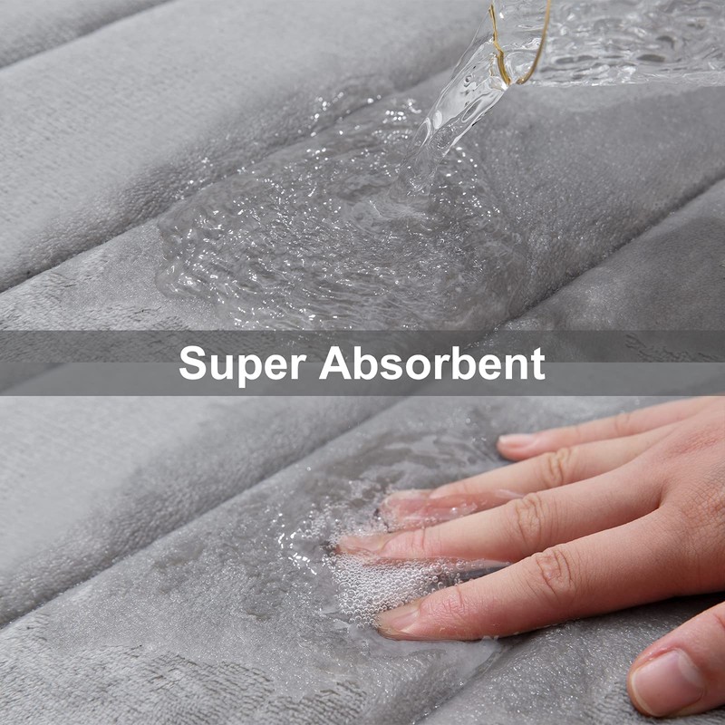 Homaxy Memory Foam Bathroom Bath Mat, Absorbent Non-Slip Bath Mat,