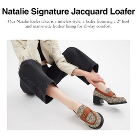 Coach Women's Natalie Signature Textile Jacquard Loafer, Cocoa/Burnished Amber, 7