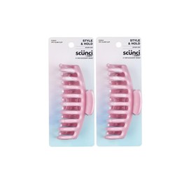 Scunci by Conair Claw Clips, Style & Hold Secure Grip, Pink - 2 Count