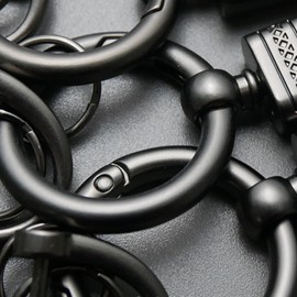 Kurohido Key Ring, Strap, Leather-Style, Double Ring Included, Leather